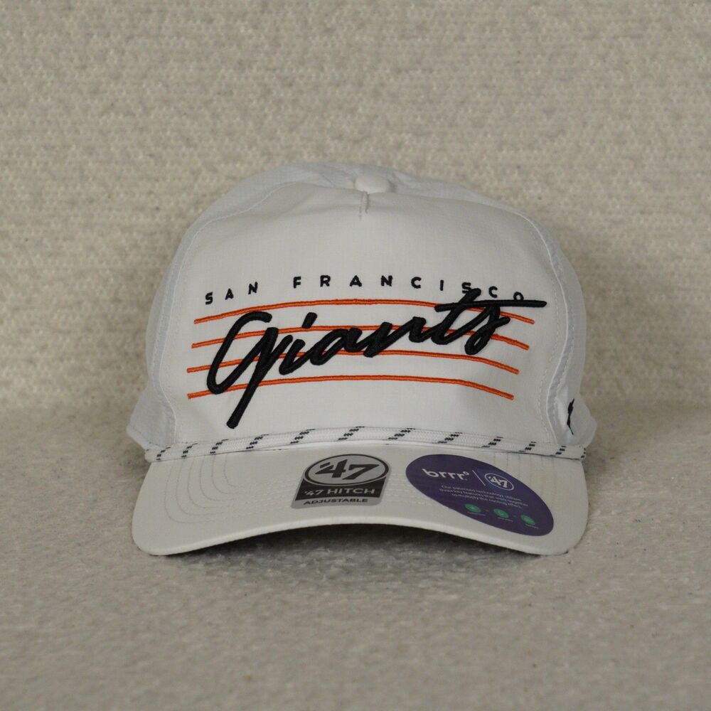 San Francisco Giants '47 White Downburst Hitch Snapback Hat Rope Baseball MLB